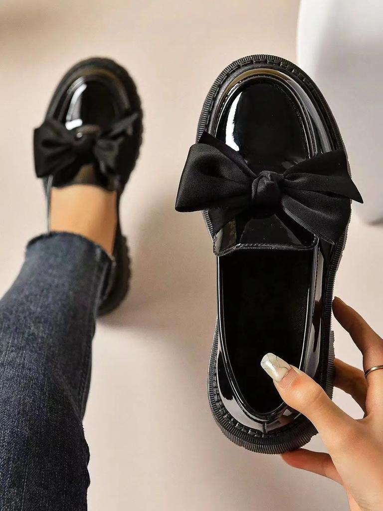 Женская обувь, кожаная обувь с бантом, новые женские весенние лоферы на толстом каблуке, женская модная повседневная удобная рабочая обувь Zapatos