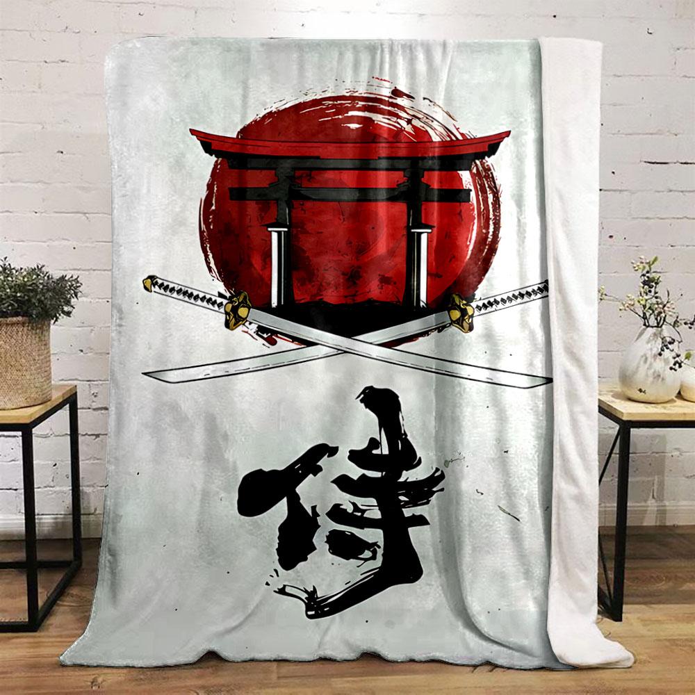 Samurai Red Sun Blanket for all seasons blanket lunch break throw gift