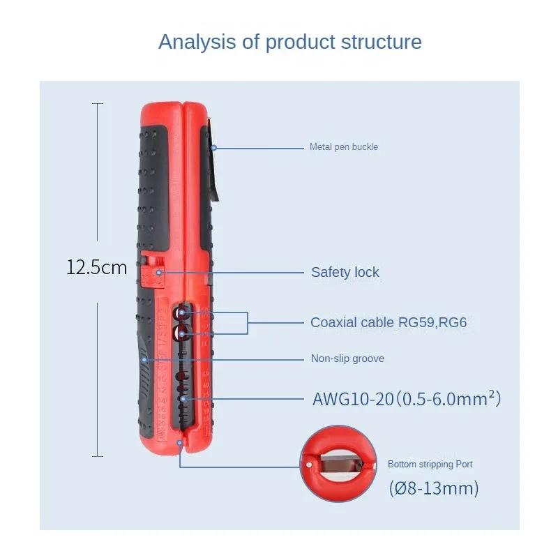 Multifunctional Cable Wire Stripper Cutter Pliers Hand Tool Hardware Tool Portable Anti-skid Handle Strip Pen Clip Hand Tools