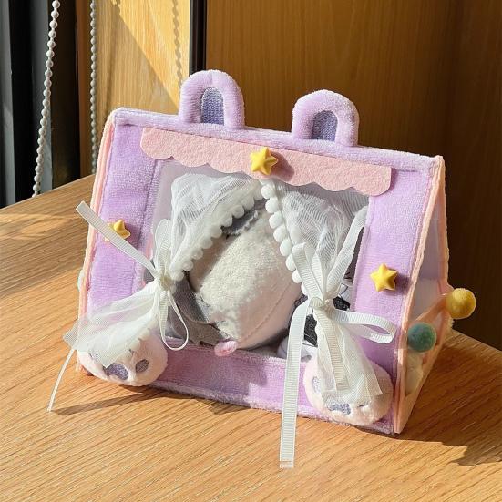 Мини палатка-кровать для кукол Милый хлопковый спальный мешок для кукол с балдахином Креативный настольный декор для детской комнаты Поощряет воображение и рассказывание историй Игрушка
