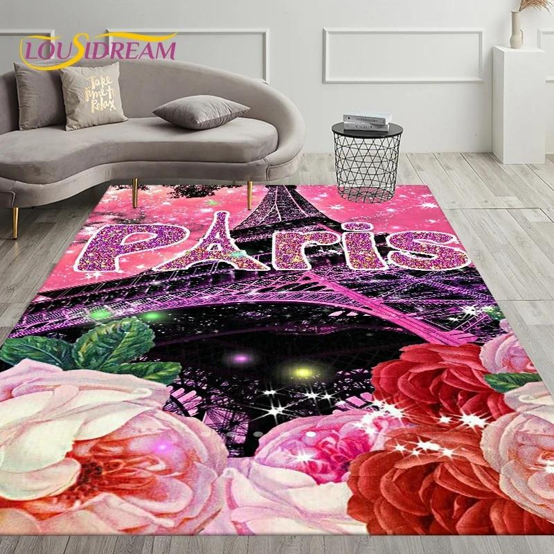 Франция, Париж, Эйфелева башня, художественный коврик, ковер для украшения гостиной, спальни, детские игры, ползающие мягкие нескользящие коврики