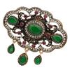 Elegant Round Floral Brooch for Ladies Ethnic Coffee Corsage Brides Wedding Jewelry Bohemian Brooch