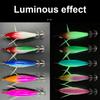 Luminous Artificial Squid Hook Horizontal Prawn Hook 80mm Wood Shrimp Cuttlefish Hard Bait for Cuttlefish Sea Fishing