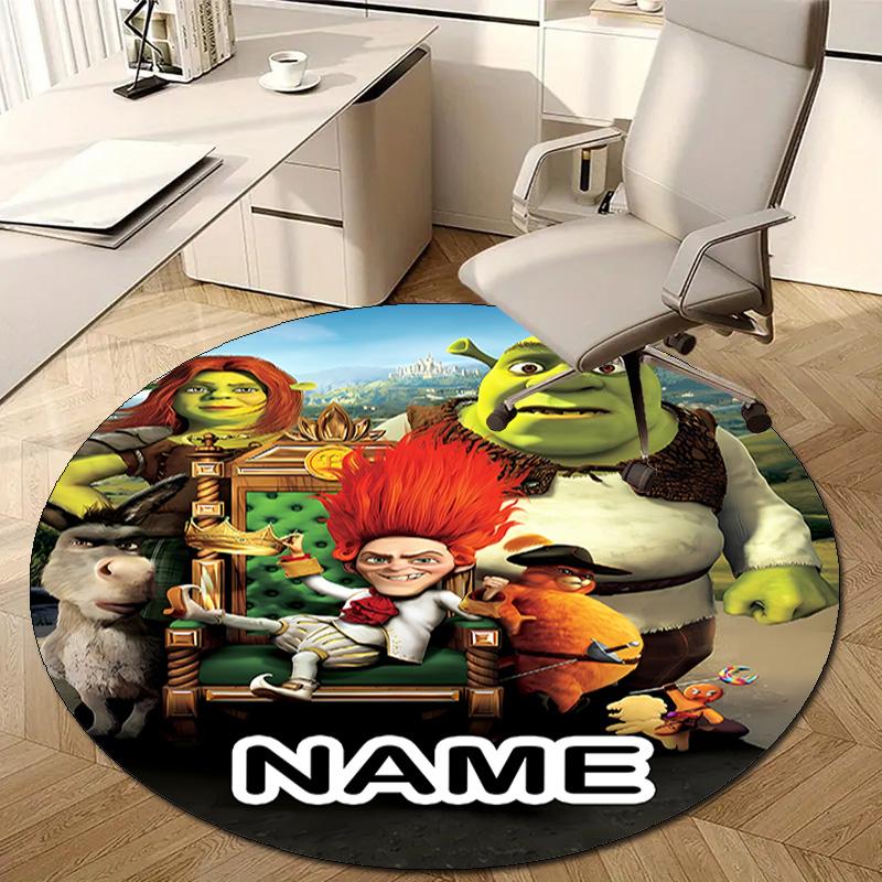 Personalized S-Shrek Round Chair Office Rug - Perfect for Mat, Office Chair & More - Ideal Gift for Birthdays and Holidays