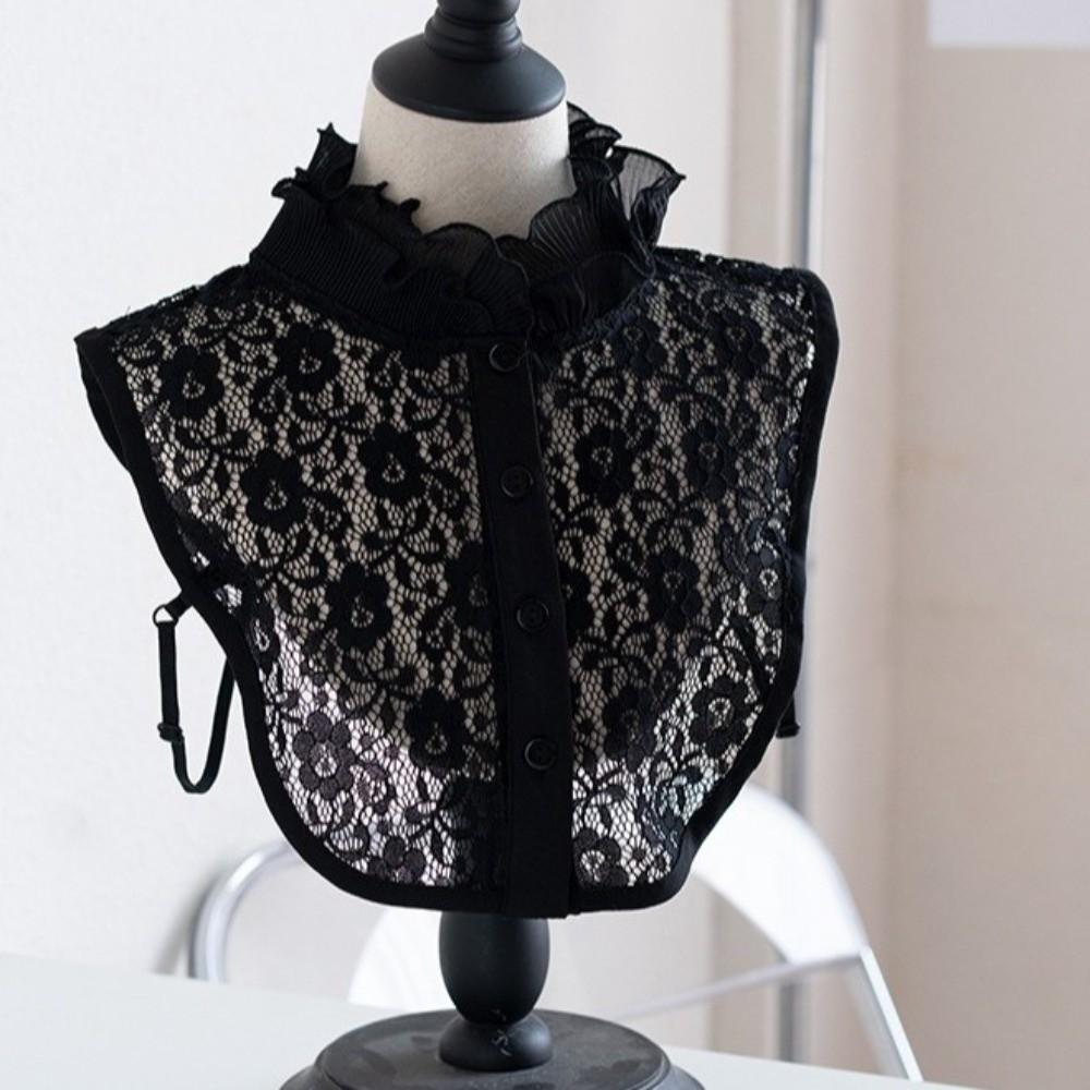 Easy To Match Lace Lapel Half Shirt Elegant Adjustable Neckline Detachable Fake Collar  Wedding
