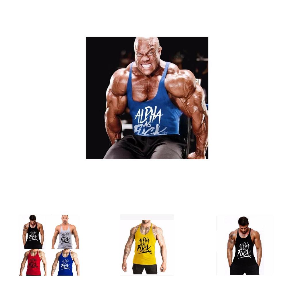 Sports Homme Tank Tops Débardeur Hauts Tshirt Maillot Muscle Gym Stringer Alpha