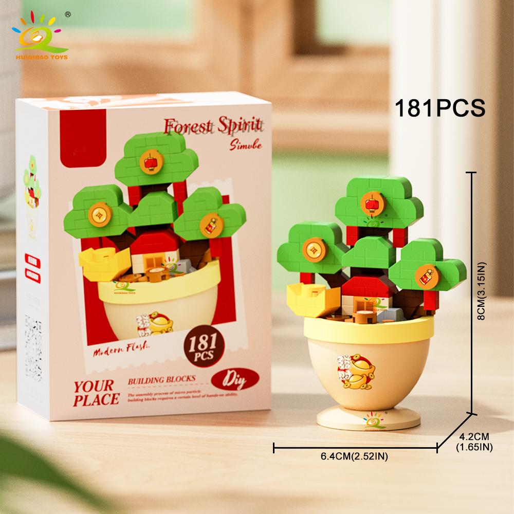Moc Flower With Pot Micro Building Block Sunflower Rose Eternal Bouquet Mini Diamond Model Brick Toy For Children Desk