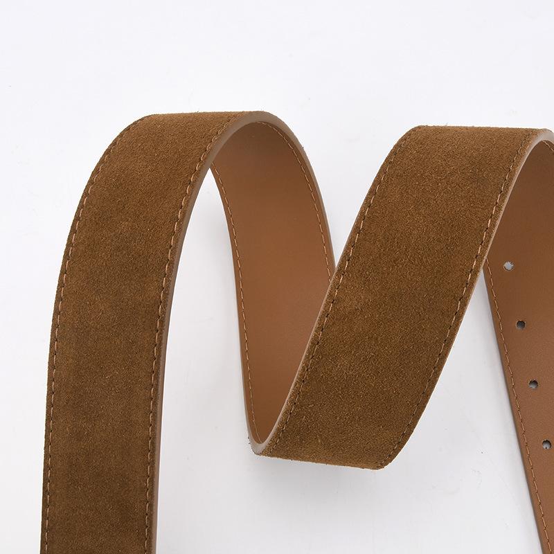 Vintage Matte Leather Belt Girls Commuter Casual Dress Decorative Belt Women