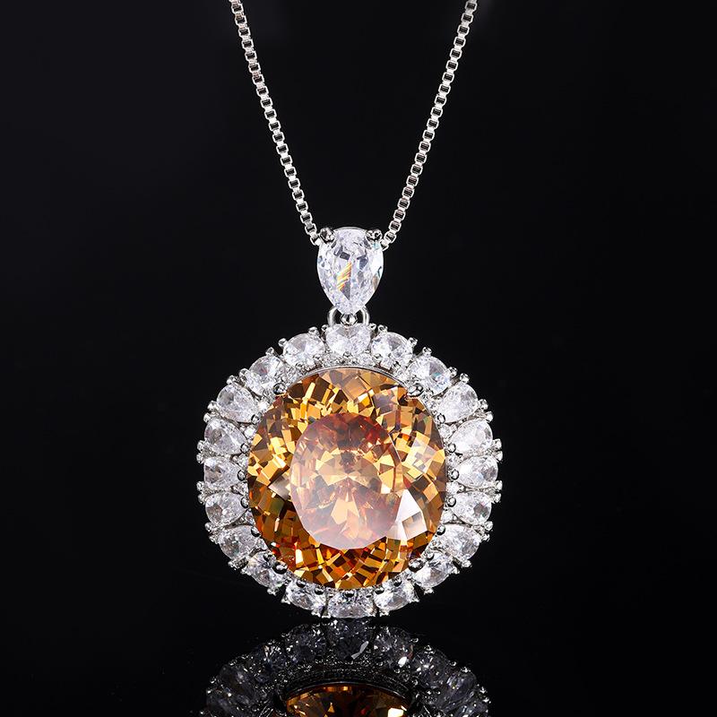 Ювелирное изделие Имитация Птичье гнездо Огранка Шампань Оранжевый Яйцевидный Роскошный Набор 18 * 20