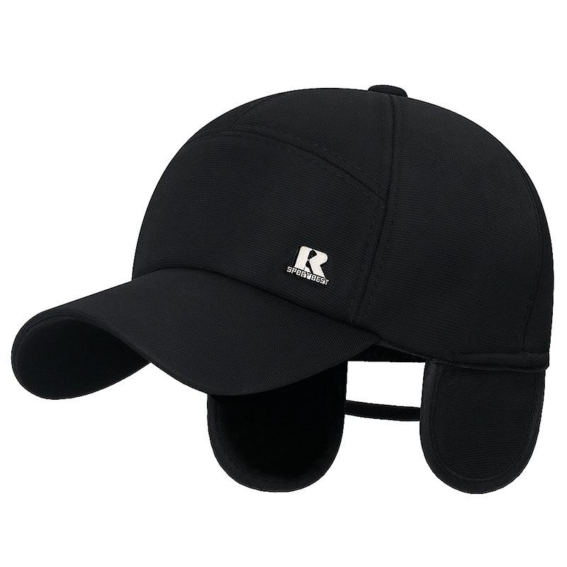 Зимняя бейсболка с защитой ушей для мужчин среднего и пожилого возраста, толстая ветрозащитная кепка для велоспорта