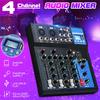 4 Channel Bluetooth DJ Mic Audio Mixer Contrl LED Digital Display Music Stream