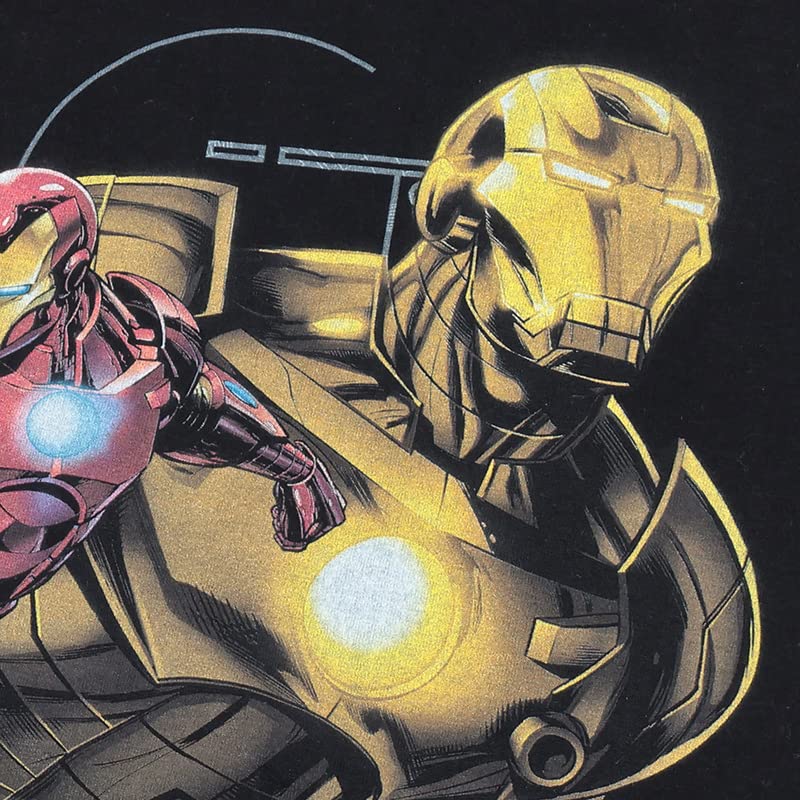 EVERSOUL Marvel Short Sleeve T-Shirt, Iron Man, Avengers, Hulk, Captain America, American Comic Book Merchandise, Gift, Men's, Black, Size M [Parallel