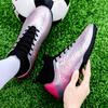 Fashion Men's Soccer Shoes TF Non-Slip Turf Soccer Cleats Lace Up Training Shoe High Quality Lightweight Sneaker High Top Football Boots