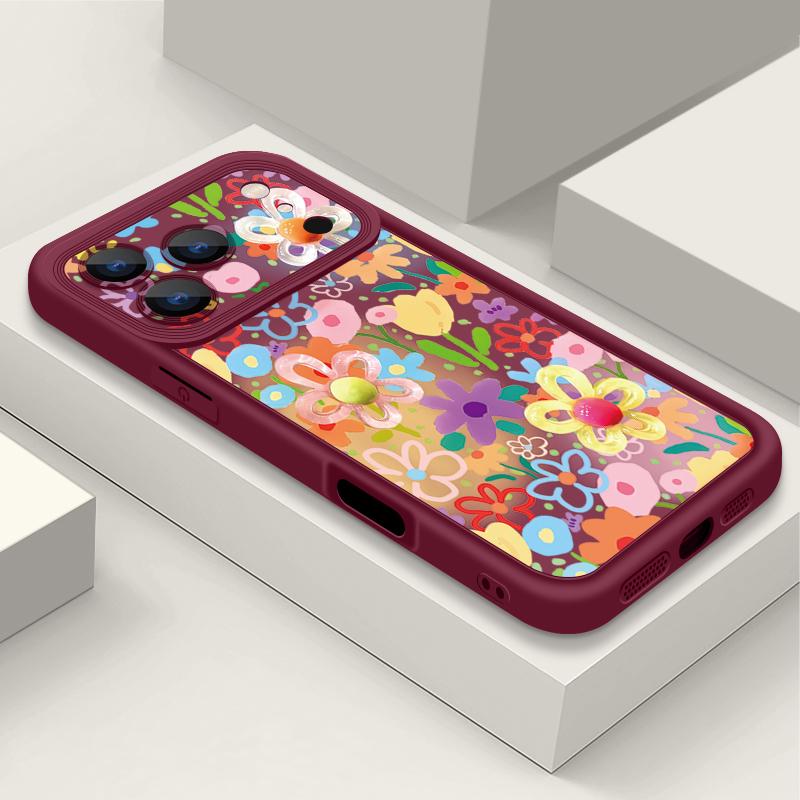 Чехол для телефона с мультяшными цветами для iPhone 17 Pro Max Air 16 15 Pro Max 14 13 12 Pro Max 11 Прозрачная мягкая задняя крышка из ТПУ