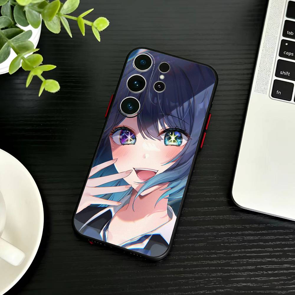 Чехол для телефона аниме Oshi-no Ko для Samsung S26, S25, S24, S23, S22, S30, S21, Ultra, Plus, FE 5G Черный Мягкий Чехол