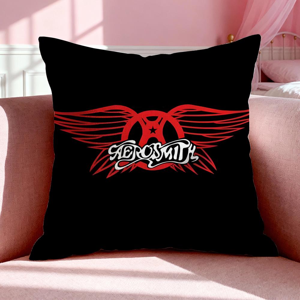 Подушка с принтом Aerosmith, дышащая наволочка из льна, летняя, без запаха, экологичная, на потайной молнии, стираемая
