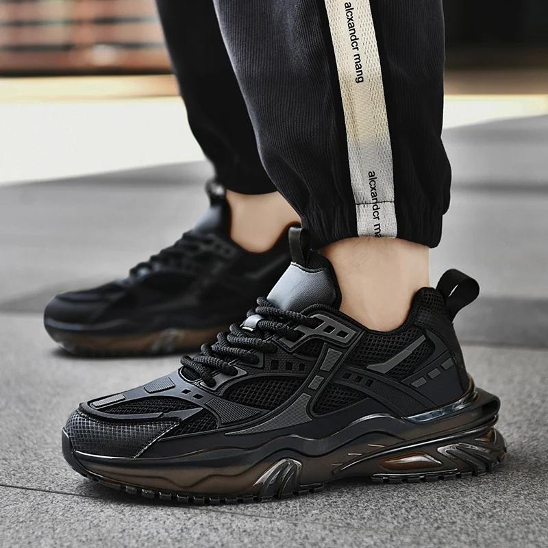 Dad Shoes Men'S Mesh Upper Spor Casual Large Size Slip-On Running Shoes Trendy Popcorn Bottom Youth Fashion Sneakers