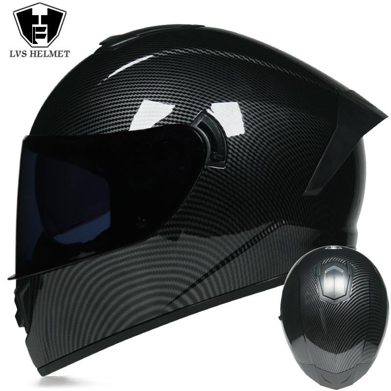 Шлем для электромобиля LVS, всесезонный универсальный для мужчин и женщин, мотоциклетный противотуманный полный шлем, серый гоночный индивидуальность, крутые и электромобили