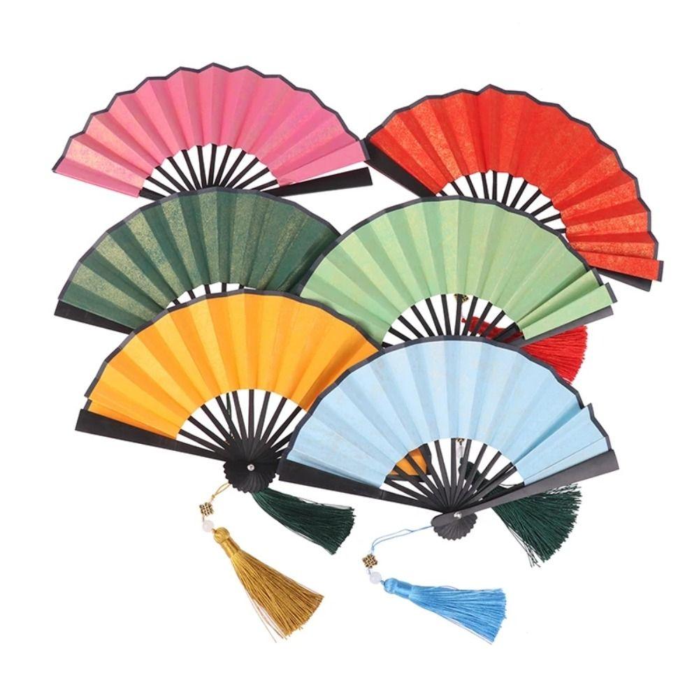 Mini Hanfu Fan Gilded Rice Paper Paper Fans Party Decor Ornaments Folding Fan Children