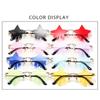 Halloween Cosplay Glasses Pentagram Droplet Shape Sun Glasses Pentagram Glasses Rimless Sunglasses
