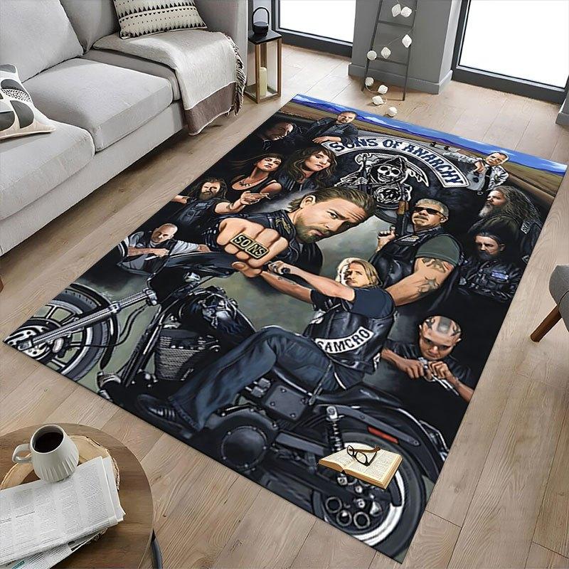 1pc Sons of Anarchy themed Office Carpet Chair Mats - durable polyester rug for home theater, office, dorm room decor - tA37