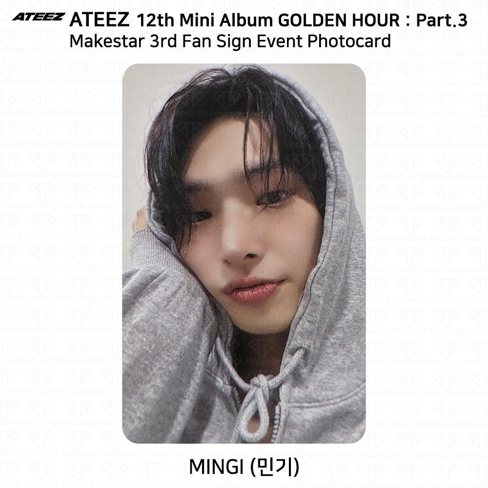 ATEEZ 12-й мини-альбом Golden Hour Part.3 Фотокарточка с 3-го фан-сайна MakeStar