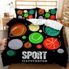 Ball Duvet Cover Set Sports Balls Bedding Set King Size Basketball Football Soccer Baseball Polyester Quilt Cover For Kids Teens