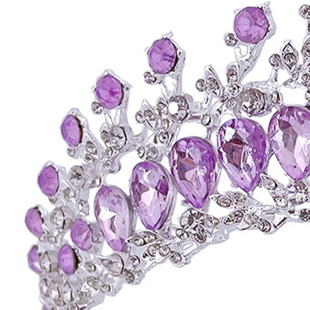 Women Wedding Crown Zinc Alloy Exquisite Rhinestone Bride Crown Hair Accessories for Prom Costume