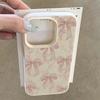 Розовый Бант Узор Личи Чехол для Телефона Для iPhone 16 17 Pro Max 15 14 13 12 11 Pro Air 16E X XS XR 15 16 Plus Ударопрочный Мягкий Чехол