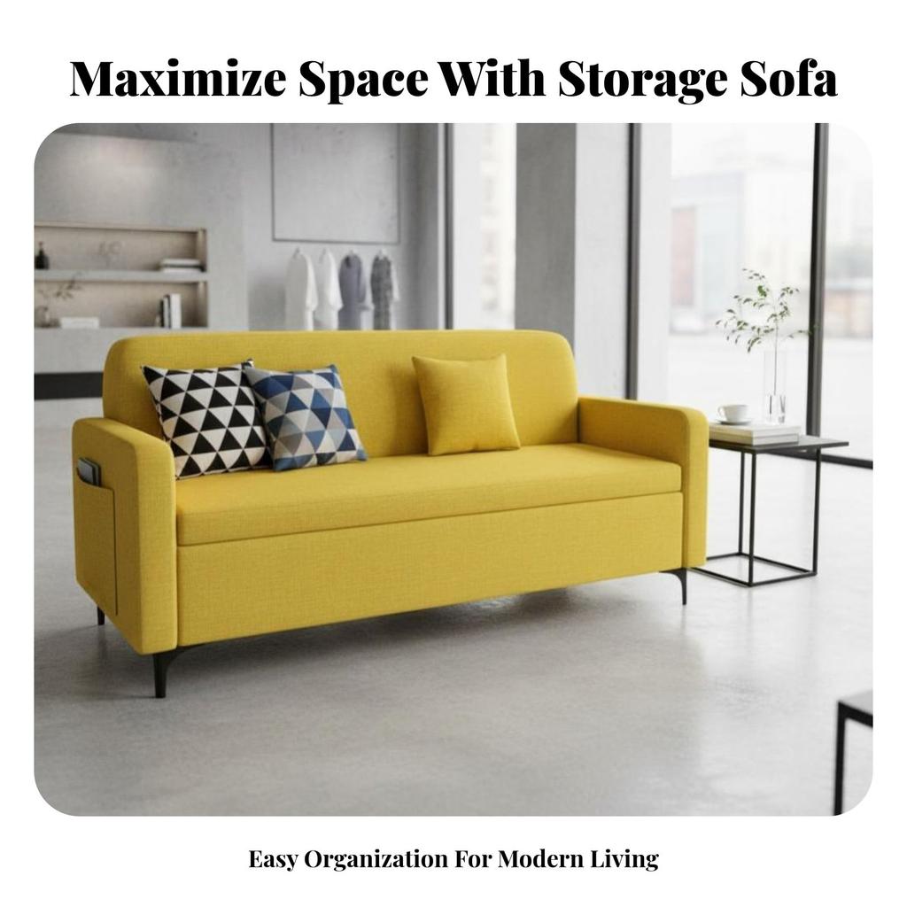 Upholstered Storage Bench Space-Saving Small Sofa Space-Efficient Design Modern and Design for Apartment Dwellers