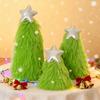Yousheng Green Plush Christmas Tree Ornaments Soft Furry Xmas Decor with Star Topper Holiday Table Centerpieces Party Supplies