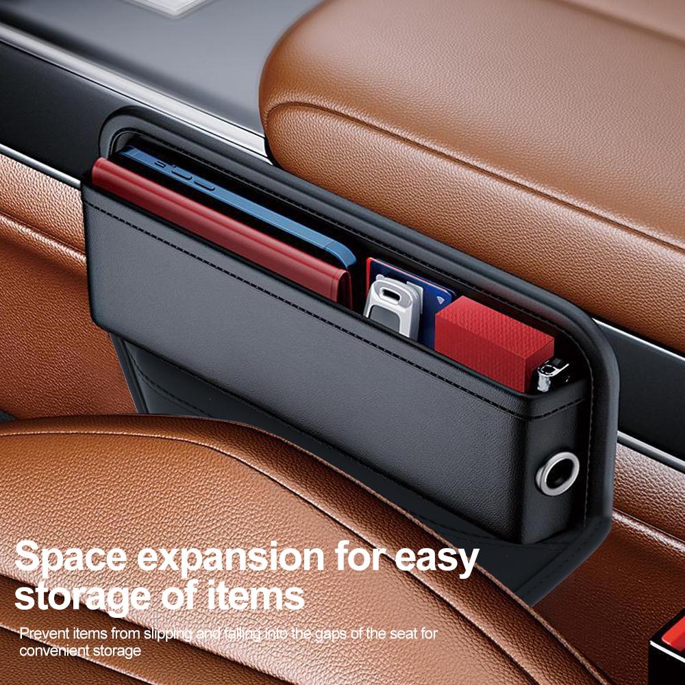 Универсальный органайзер для автомобильного сиденья из искусственной кожи, многофункциональный, с боковым карманом и прорезью, ящик для хранения, аксессуары для интерьера