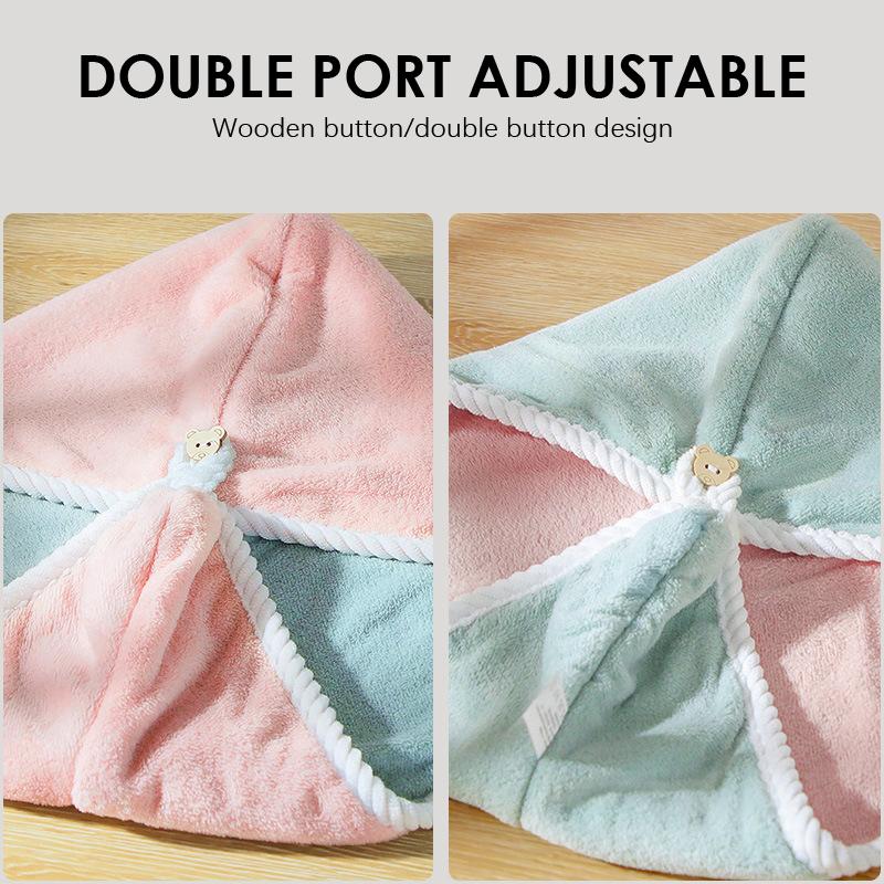 1/3Pcs Thickened Double Layer Hair Drying Cap Wipe Hair Absorbent Water Quick Drying Towel Soft Coral Velvet Towel Gifts