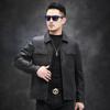 Новая мужская утолщенная теплая кожаная куртка с лацканами на пуговицах, искусственная кожа, осенне-зимняя кожаная куртка