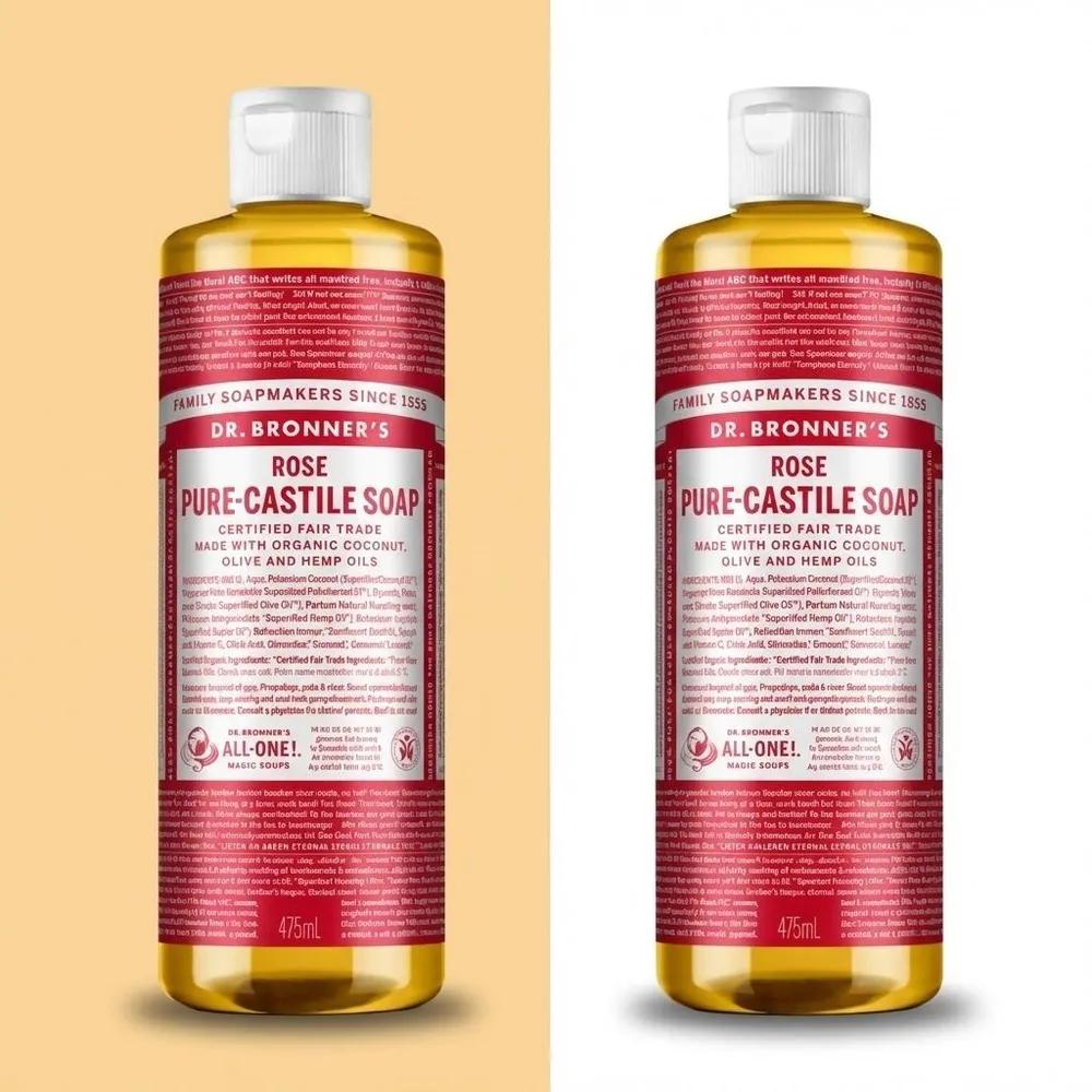 Dr. Bronner's Rose Pure Castile Soap Body Wash 475ml (2 bottles)