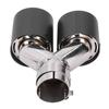 Matte Carbon Fiber Car Dual Exhaust Pipe Tail Throat Tip Stainless Steel Right Outlet