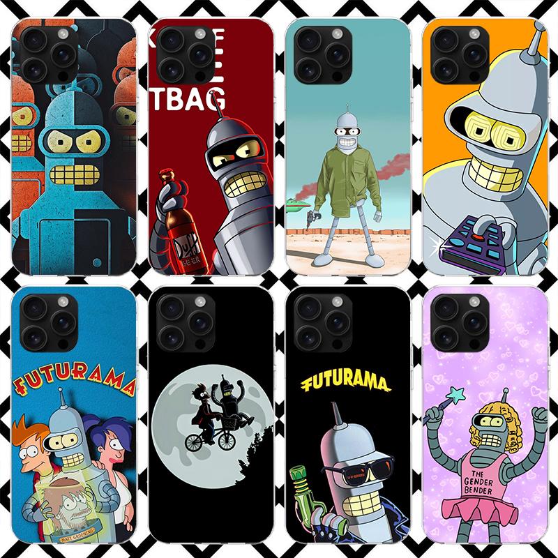 Мультяшный F-Futuramas Чехол для телефона для iPhone 17 Air 16 16E 15 14 Plus 13 Mini 12 11 Pro Max 7 8 + SE 2020 Мягкий чехол Fundas 17 Air
