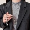 Серебряный кулон-ожерелье для наушников: Универсальная, Модная Цепочка на Свитер для Осени/Зимы - Высококлассный Нишевый Дизайн