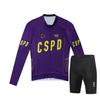 Unisex Cycling Jersey Bib Shorts Set Breathable Quick-Dry Long Sleeve Road Bike Outdoor Sports