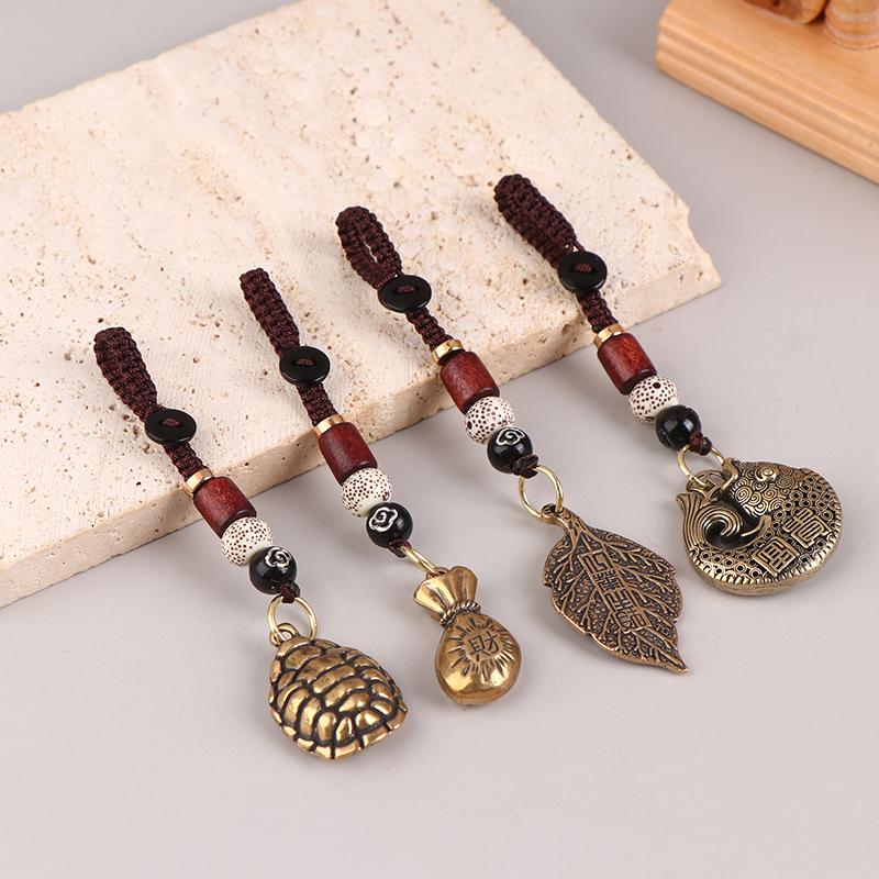 Новые винтажные латунные тибетские буддийские мантры-колокольчики брелки для ключей подвески на шнурке ручная работа веревка автомобильный брелок кольца подвесные украшения