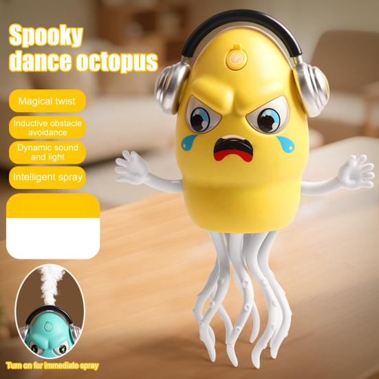 Yousheng Dancing Octopus Toy Smart Sensor 8-Leg Auto-Dance Pet Toy Crawling Obstacle Sensor Toy with Music Lights Cat Dog Decompression Toy for Pets