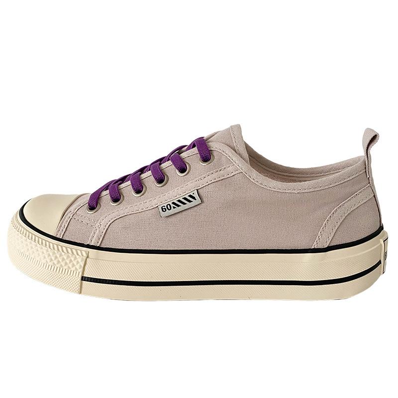 W-2575 парусиновые туфли на платформе с манговым носком женские туфли классические базовые кеды повседневные нишевые маленькие черные туфли ретро шик