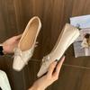 Bow Light Mouth with Skirt Fairy Style Ballet Shoes 2025 New Niche Gentle Elegant Fashion Grandma Shoes