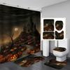Элементы Хэллоуина 3D Цифровая Печать Ванная Комната Четырехкомпонентная Занавеска для Душа Перегородка Занавеска Занавеска для Душа