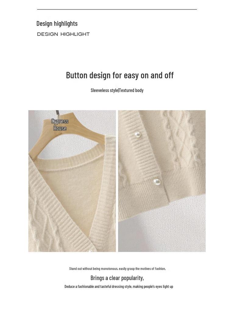 Women's Loose-Fit V-Neck Short Vest