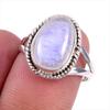 Natural Rainbow Moonstone Gemstone Handmade 925 Solid Silver Ring Size 7 Q4n12