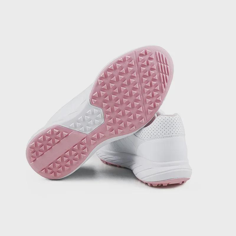 Женские водонепроницаемые туфли для гольфа с пряжкой-кнопкой, эластичными шнурками, нескользящими фиксированными шипами