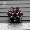 100% натуральный драгоценный камень, черный гранат, кольца в цветочном стиле, серебро 925 пробы, изысканные украшения для женщин, хороший подарок на юбилей и день рождения