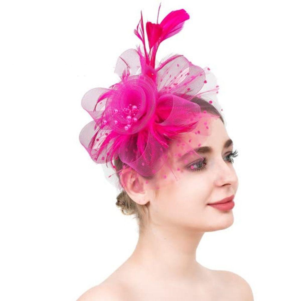 Бусины Цветы Перья Заколки Корсаж Черная Вуаль Головной Убор Фото Головной Убор