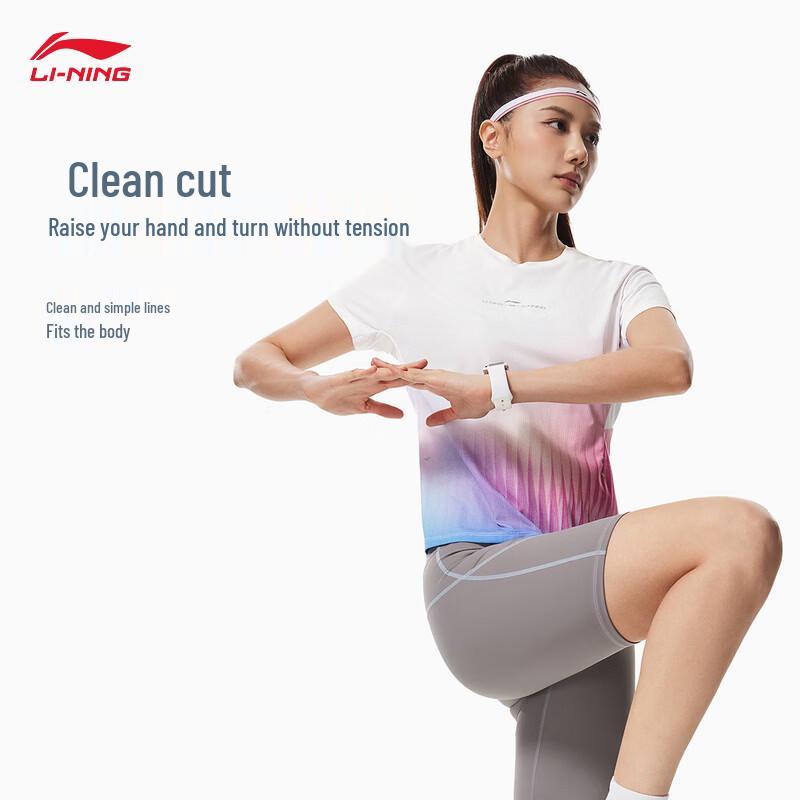 Li-Ning Женская быстросохнущая охлаждающая футболка с коротким рукавом ATSW146